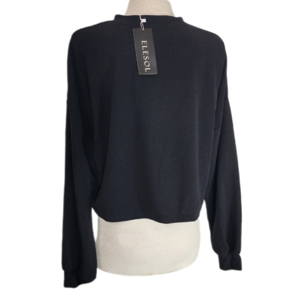 ELESOL Mock Neck Long Sleeve Black Size XL Shirt - Picture 7 of 10